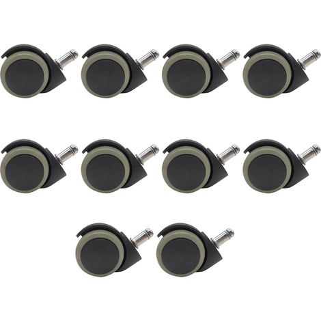 Roue De Chaise 10 Pièces, Roulette De Chaise De Bureau Rotative à 360 ° en Nylon PU Vert OD 2 Pouces pour Le Remplacement (1/5)
