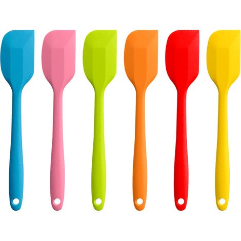 Spatules en Silicone, Ustensiles en Silicone, Résistant à la Chaleur de Anti-adhé Non Toxiques sans BPA, Outil de Cuisson Patisserie, Set de 6 (1/5)
