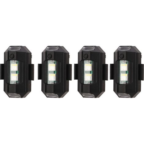 4 pièces anti-collision lumières 3 modes de couleurs LED clignotant avertissement lampes de sécurité pour drones motos vtt vélos (1/5)