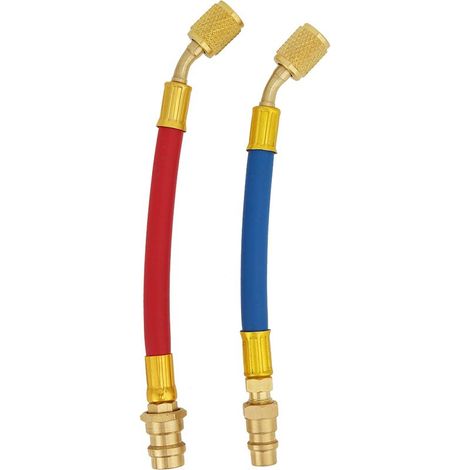 2 raccords en laiton R134A vers R12, adaptateur de climatisation avec filetage femelle 1/4 SAE, accessoires de connexion pour climatiseur (1/5)