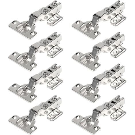 110 Degré Plein Recouvrante 35mm Soft Close Charnieres avec Amortisseur Hydraulique Fermeture Automatique Charnière pour Armoires de Porte Cuisine 8 Pcs (1/5)
