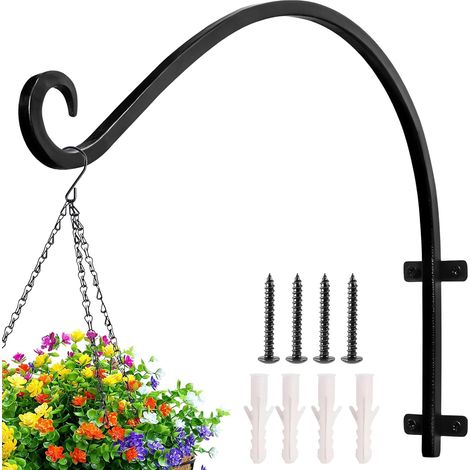 cesta de pared forjada a mano para comederos de pájaros, campanillas de viento, faroles y decoración de casas de campo. (1/5)