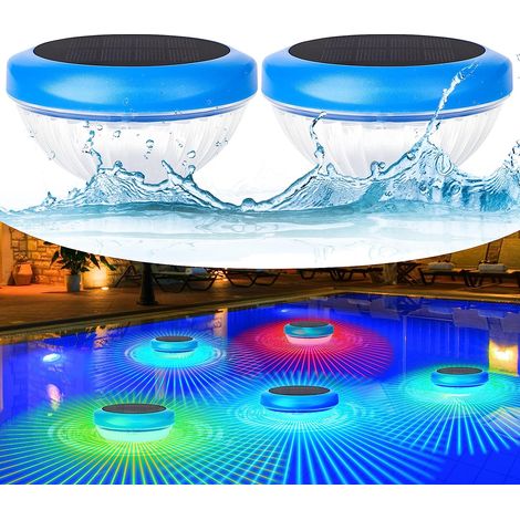 QAZQA Lumière Piscine Flottante,Lampe Solaire Piscine avec RGB Couleurs Changement,Étanche Boule Lumineuse Piscine,Lumières de Piscine à LED Extérieures Pour Enfants,Baignoire,Spa,Piscine,Jardin,Fête (1/4)