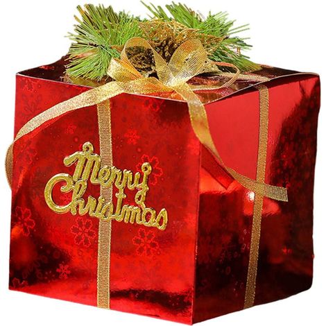 Boîte Cadeau Noël - Décoration Arbre De Noël - Scène Festive - Rouge - 5 x 15 x 10 cm - 1 Pièce (1/5)
