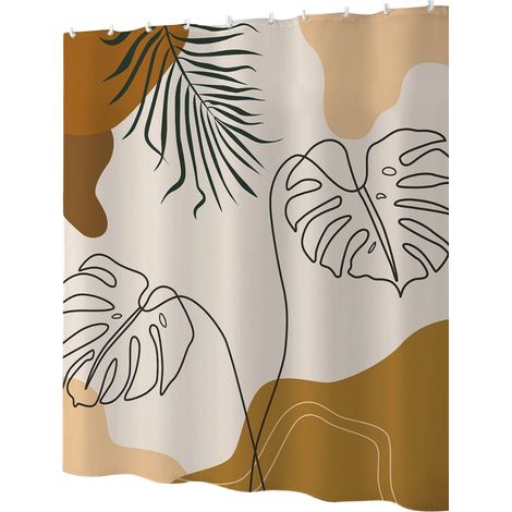 Rideau De Douche - 180x180 Cm - Anti-moisissure - Motif Bohème Abstrait - 1 Pièce