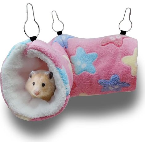 Guinea Pig Hammock, Ferret, Rat, Guinea Pig Hanging Tunnel Bed for Small Animals, Hamster, Glider, Ferret, Pink (1/5)