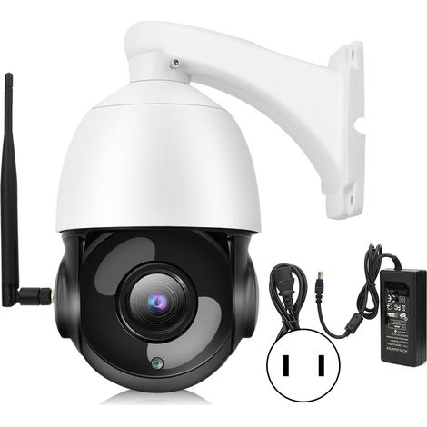 Caméra IP PTZ 1080P 30X Zoom WiFi, Étanche IP66 Vision Nocturne Dôme, Compatible Application Camhi, 100‑240V Prise US. (1/5)