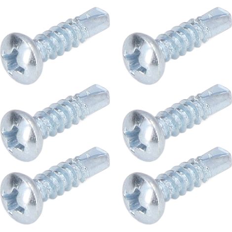 50 Stück Rundkopf-Bohrschrauben, rutschfest, aus verzinktem Kohlenstoffstahl, selbstbohrend, 4,2 x 16 mm, Kreuzschlitz (1/5)