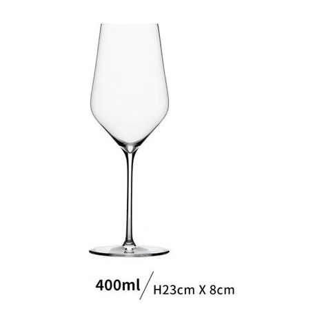 Mouth-blown crystal white wine glass, 400 ml, Christmas gift idea (1/4)