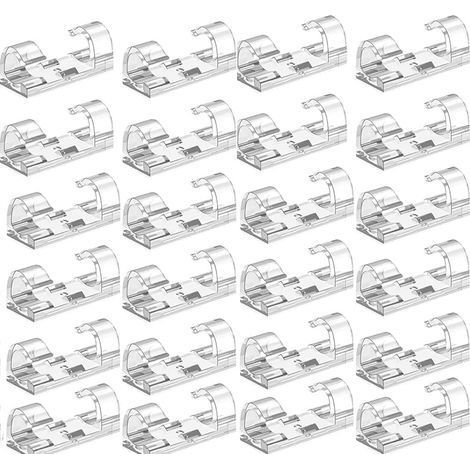 (transparent) Lot de 100 clips de câble autoadhésifs en acrylique pour organiser les câbles, organisateur de câbles, organisateur de câbles en plastique pour fixer les câbles (1/5)