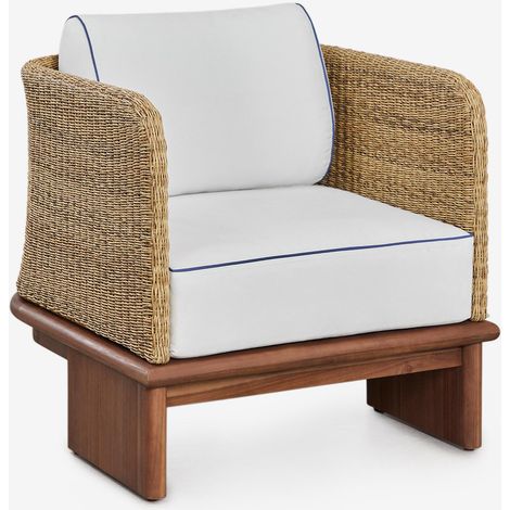 SKLUM Famara Gartensessel aus Rattan und Akazienholz              Akazie Braun                     