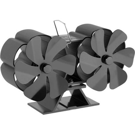 Accessoire de cheminée et poêle, Ventilateur de poêle 12 lames à économie de carburant alimentées par la chaleur - noir (1/4)