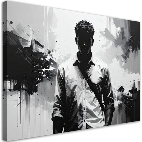 Quadro su tela Figura solitaria sullo sfondo di un'astrazione urbana 30x20 (1/5)