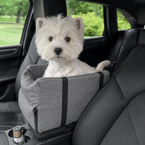 Panier Central pour Animaux de Compagnie en Lin Imitation - Confort et Sécurité en Voiture (1/5)