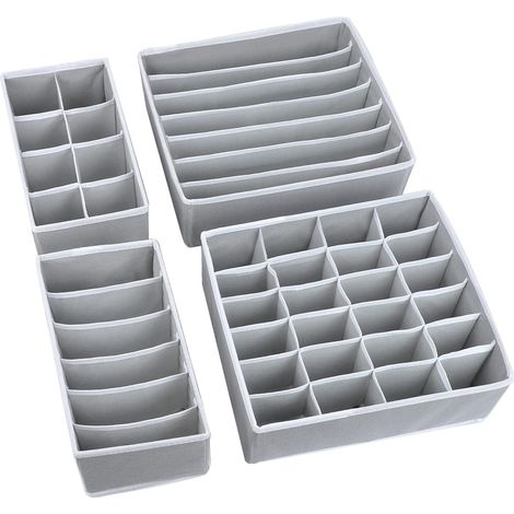 Lot de 4 boîtes de rangement pour sous-vêtements, organisateurs pliables pour la maison (1/3)