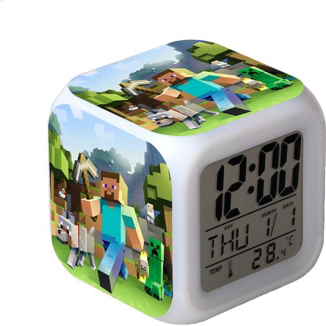 Digitaler Multifunktionswecker Minecraft-Wecker LED-Edition