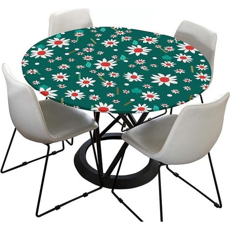 Tischdecke abwaschbar rund 70cm, elastisch, Lotuseffekt, für 50-60cm Tische