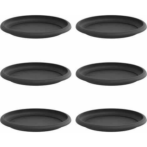 Maison Exclusive - Vassoio Rotondo per Fiori 6 pcs Nero Ø 17,5 x 2 cm Plastica