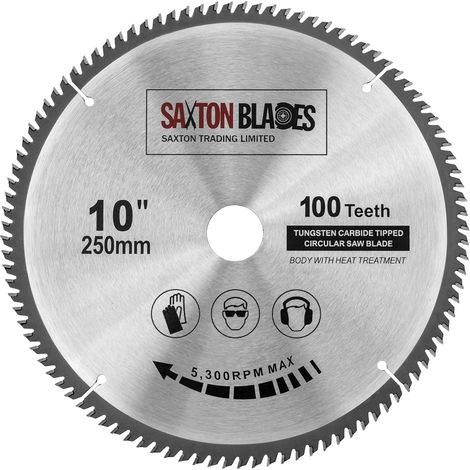 circulaire Fine Cutting lame de scie pour le bois 250 mm x 30 mm x alésage x 100 dents compatible avec Bosch, Makita, Dewalt (1/5)