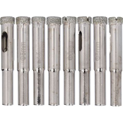 Jeu de 8 scies cloches diamantées – forets à verre robustes en acier allié, durables et performants (1/5)