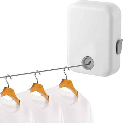 Étendoir à linge intégré télescopique rétractable, corde à linge invisible robuste pour intérieur, système mural discret pour séchage rapide