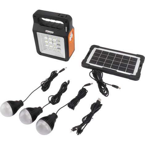 Solar-Powerbank 6000mAh, helle Stirnlampe mit 3 Glühbirnen, tragbarer Griff, Solargenerator für Camping und Reisen (1/5)