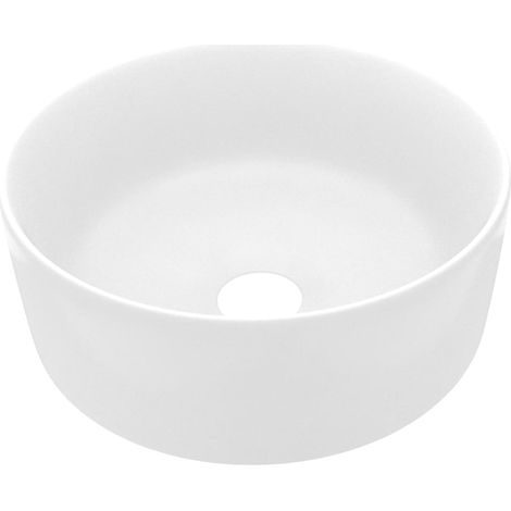 Luxury Wash Basin Round Matt White 40x15 cm Ceramic vidaXL