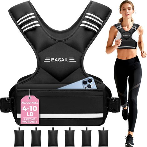 Gilet Lesté Pour La Musculation, Plaques De Fer Amovibles, Tour De Poitrine Réglable, Gilet De Fitness Robuste Pour Homme Et Femme,Le Yoga Et Les Exercices d'Aérobic. (1/5)