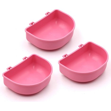 Lot de 3 gamelles suspendues en plastique pour animaux de compagnie