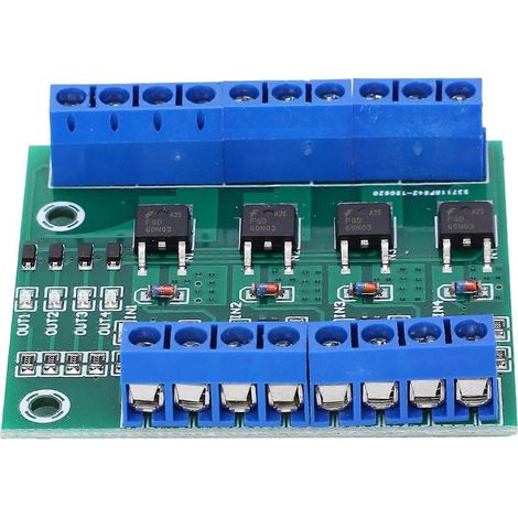 4-Wege-MOSFET-Feldeffekttransistor mit SPS-Verstärkerplatine und Eingangs-/Ausgangssignalanzeige