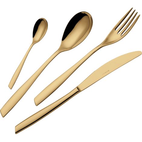 Servizio Set di Posate 24 Pezzi in Acciaio 18/10 PVD Eme Eleven Gold (1/2)