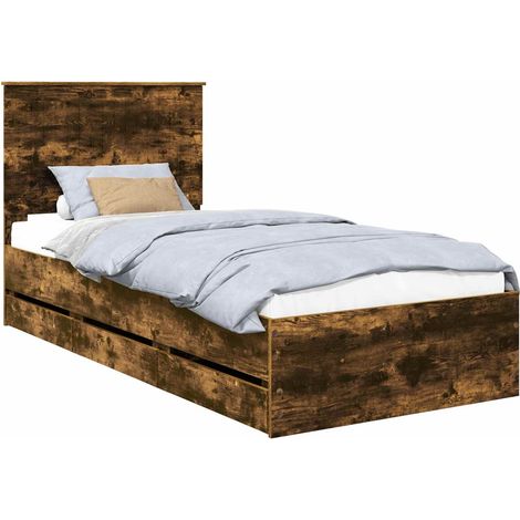 Maison Exclusive - Estructura de cama Roble ahumado 90 x 200 cm M (1/5)