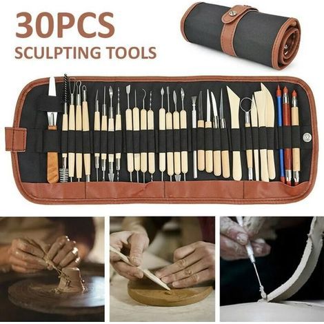 Set di 30 utensili in ceramica, set di utensili per incisione, set versatile di coltelli da intaglio (1/4)