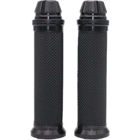 Lot de 2 poignées de guidon moto en aluminium et caoutchouc, antidérapantes, 14,2 x 3 x 3 cm, grips confort (1/5)