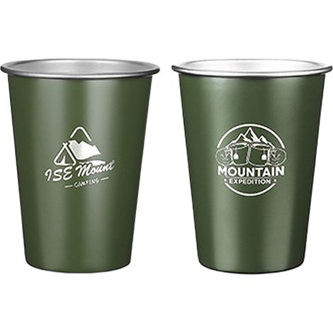 Pint Cup - Acier Inoxydable - Simple Paroi - Empilable - Pour Bière Café Thé - Extérieur Revêtu Poudre Antidérapant - 2 Pièces (1/5)