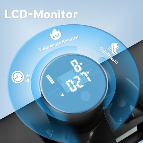 Mini-stepper compact, appareil de fitness avec écran LCD et pédales antidérapantes, pour entraînement à domicile, noir (1/5)