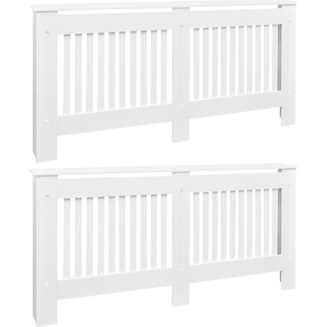 Cache-radiateurs 2 pcs blanc MDF 172 cm