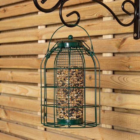 Bird Feeder Nut Feed squirrel guard Bird Feeder with Cage Outdoor Caged Feeder (1/7)