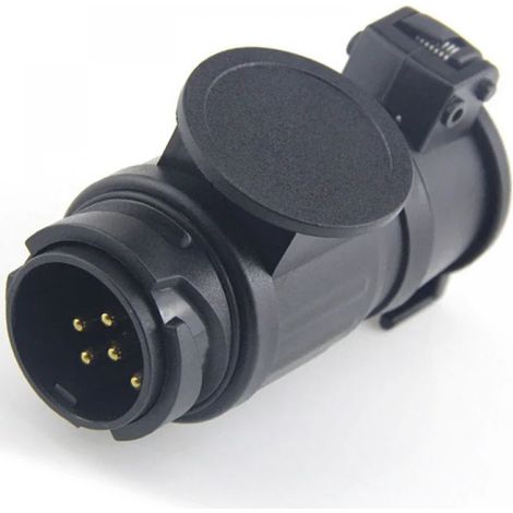 Longziming – 13-poliger auf 7-poliger Anhängeradapter – Wasserdichter 12-V-Stecker für Wohnmobile und Anhänger – Einfache Installation und Schutz vor unbeabsichtigtem Trennen (1/5)