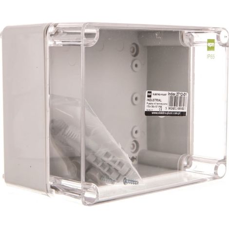 Scatola ermetica industriale n/t 170x135x107 IP65 trasparente 2712-01