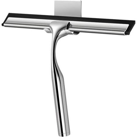 Raclette de douche pour portes en verre avec crochets adhésifs, raclette de douche en acier inoxydable pour carrelage, murs de douche, salle de bain, voiture, verre, raclette de fenêtre de 24, (1/5)