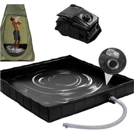 Cabine de douche pliable et portable pour le camping et les animaux de compagnie – une tente de douche mobile avec tuyau d'évacuation et système de drainage.