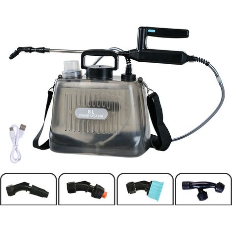 Arrosoir électrique multifonction pour jardin, petit pulvérisateur portable pour usage domestique, arrosage automatique, 7,4 V, 8 L, gris (1/5)