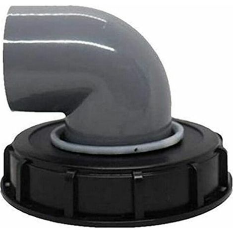 Couvercle de baril en plastique de 163 mm, angle de 90 degrés, pour tuyau d'arrosage et collecte des eaux de pluie. (1/4)