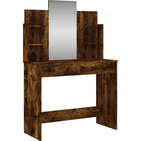 Maison Exclusive - Toeletta con Specchio Rovere Fumo 96x39x142 cm