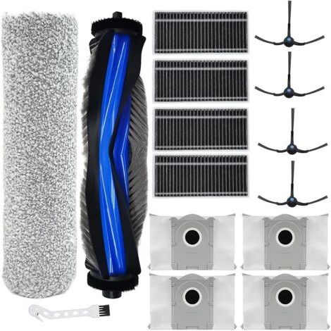 FENOPLASTICAFOREHILL accessoires pour ECOVACS DEEBOT T80 Omni/ X8 Pro Omni / X8 Omni robot aspirateur pice de rechange, 2 Brosses rouleau + 4 sac poussire + 4 brosses latrales + 4 filtres (1/5)