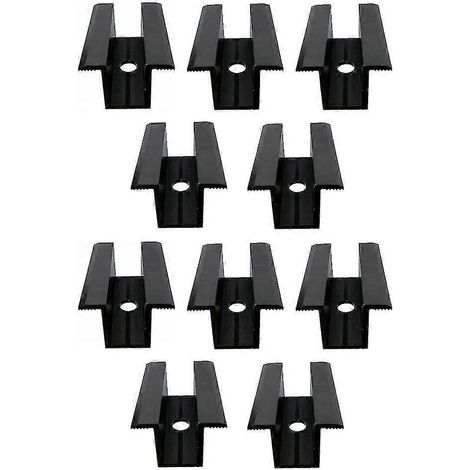 Lot de 10 fixations centrales pour panneaux solaires photovoltaïques, noires, compatibles avec toutes les hauteurs de cadre. (1/5)