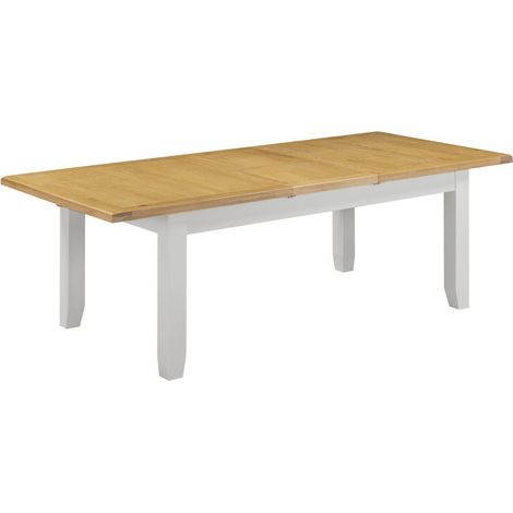 Windsor Large Extending Dining Table - L100 x W78 x H180 cm - Pebble Grey/Oak