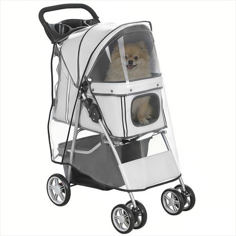 Caisse de transport pour animaux pliable avec roues et frein (1/5)