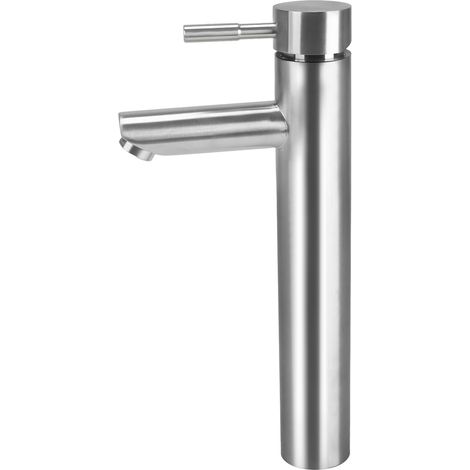 1 Mitigeur Lavabo Acier Inoxydable Bec Haut Eau Chaude Froide Brossé Salle De Bain (1/5)